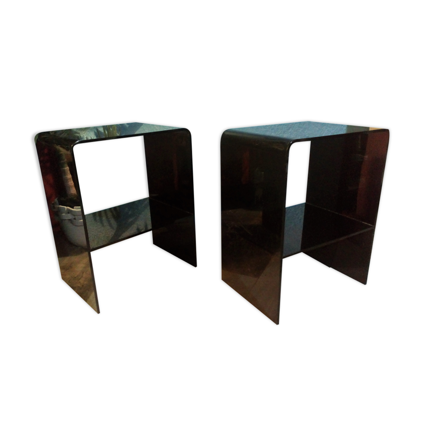 Plexiglas bedside tables 1970s