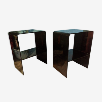 Plexiglas bedside tables 1970s