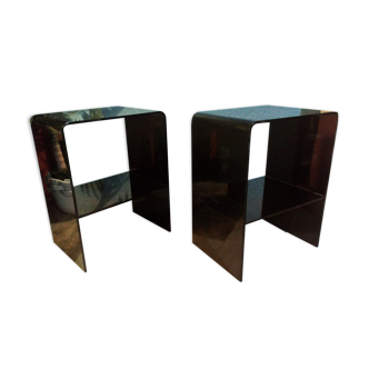 Tables de chevet plexiglas 1970