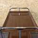 1960s 1970s Serving Cart Dinette Side Table Space Age Design Chrome Brown
