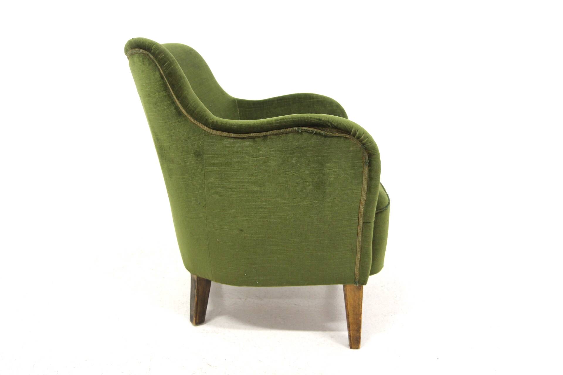 Scandinavian velvet armchair, suede, 1950