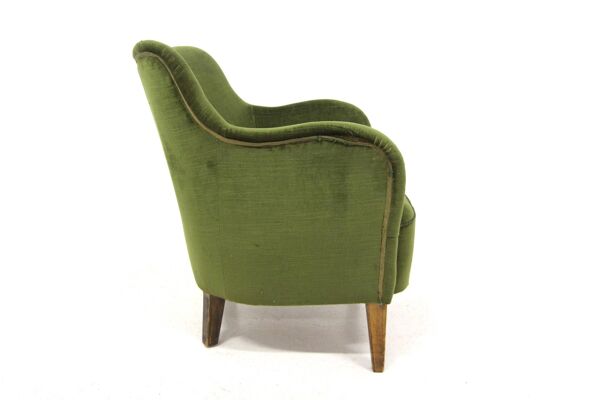 Fauteuil scandinave en velours, suède, 1950
