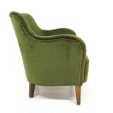 Scandinavian velvet armchair, suede, 1950