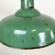 Industrial french green enamel factory lamp, 1960s