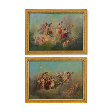 Pair of paintings Venus and Apollo