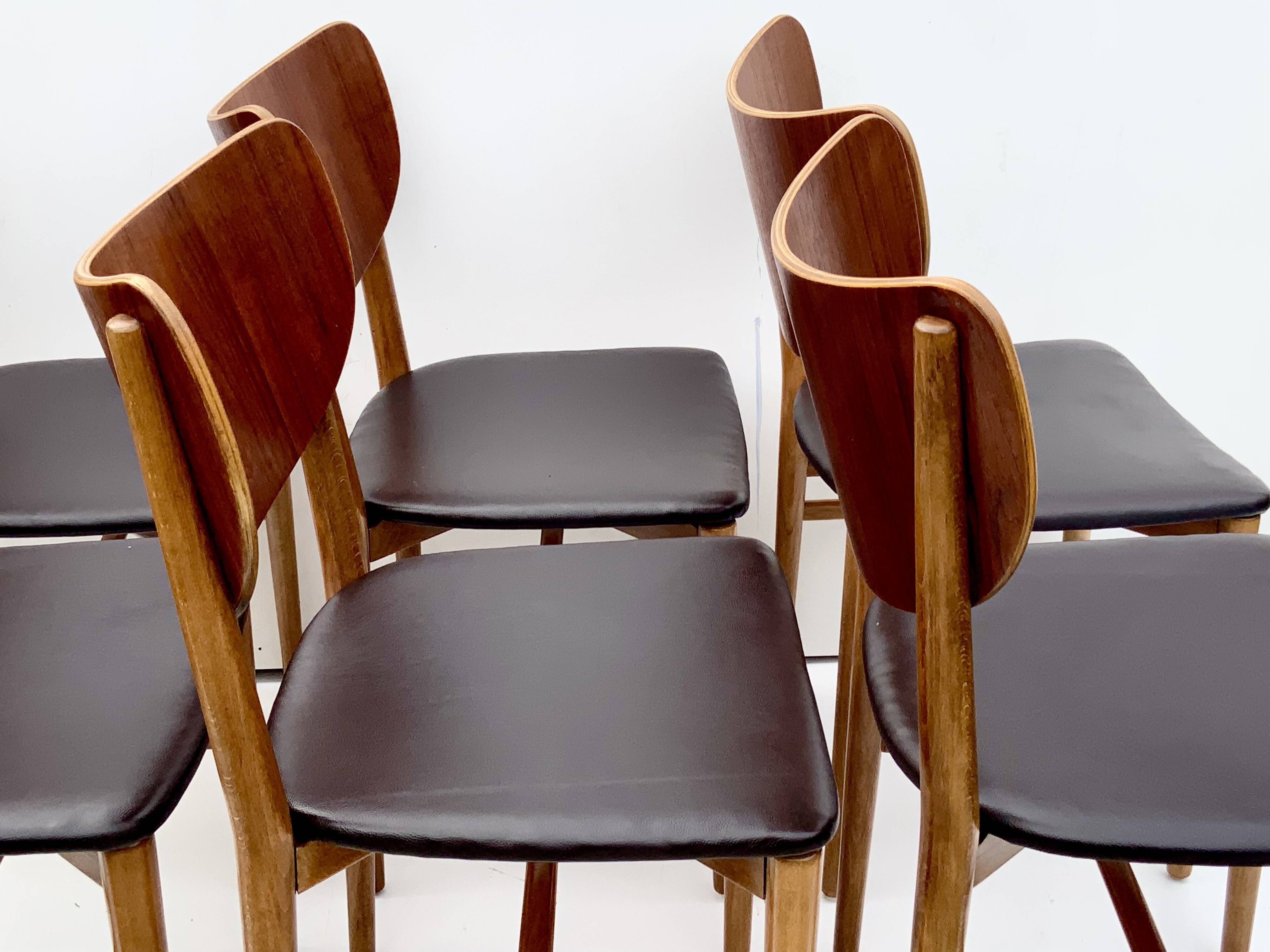 Danish Dining Chairs Set of 6 by Niels and Eva Koppel Slagelse Mobelfabric