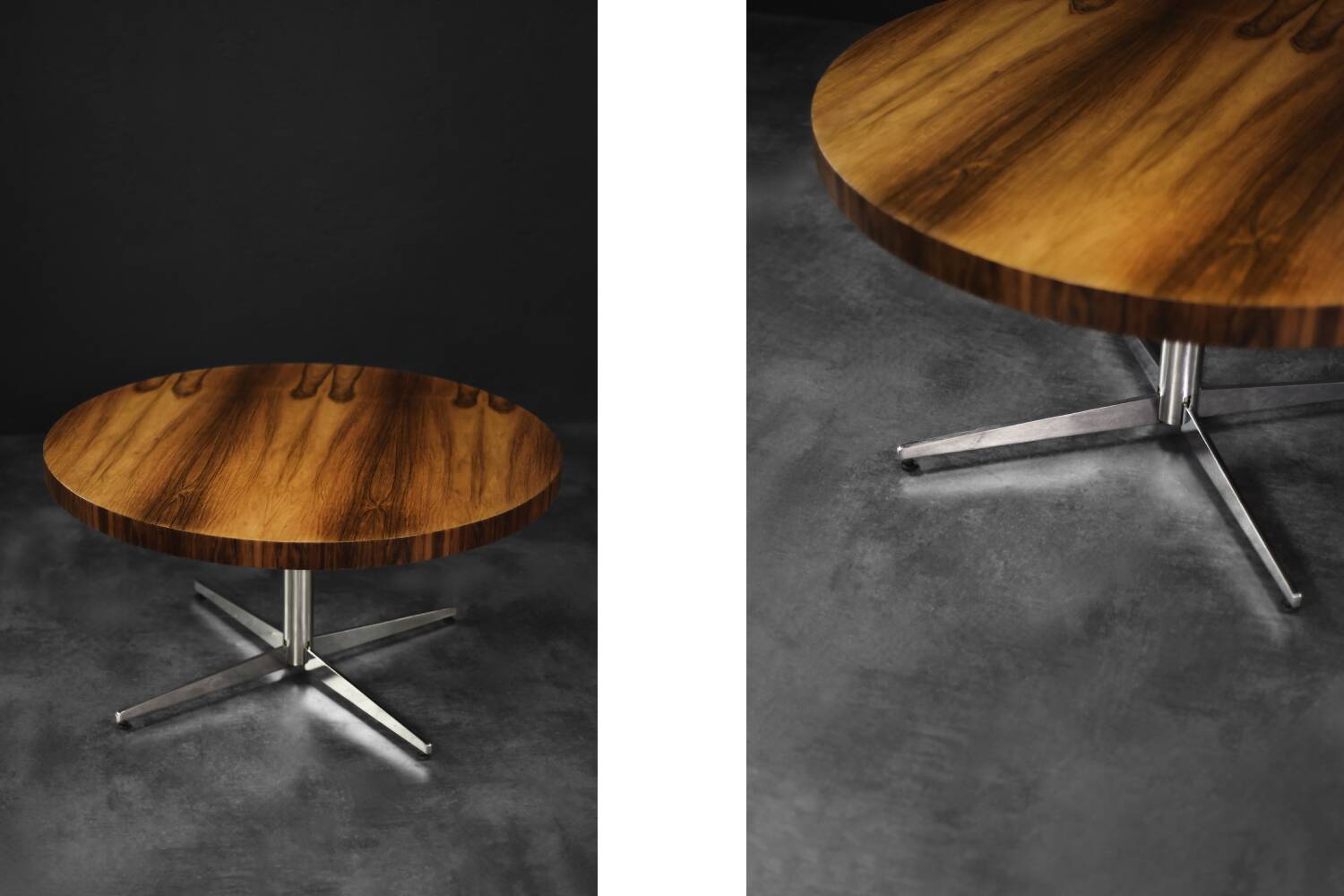 Mid-Century German Modern Round Rosewood Coffee Table from Ilse Möbel