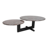 Sculptural coffee table in granite and wood, Italy 1980s.