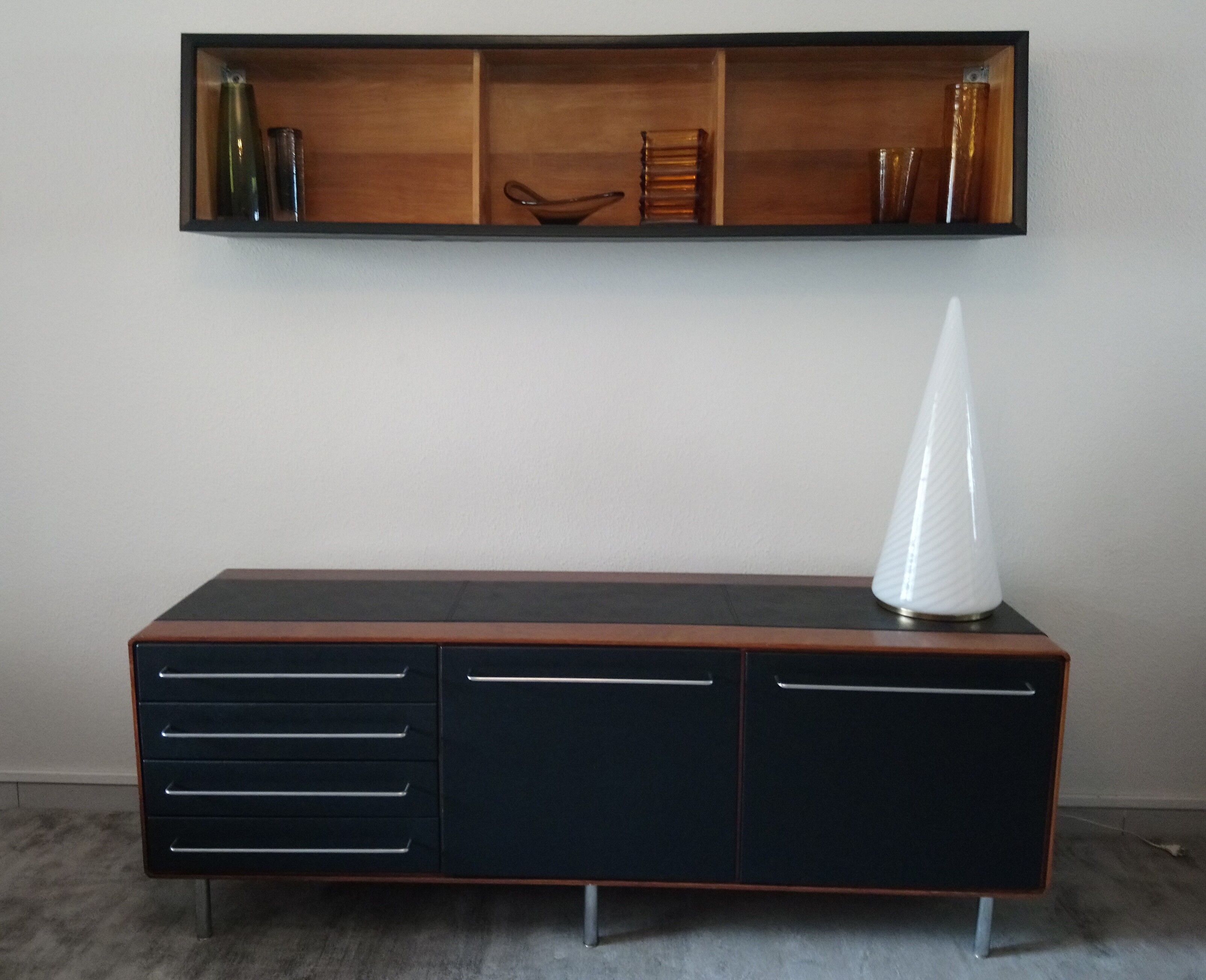 Rare row of wood and leatherette of the 60s 70s