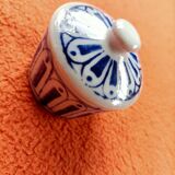 Small vintage blue ceramic box