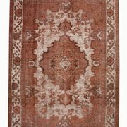 Overdyed handmade persian rust brown wool area rug - 241x342cm