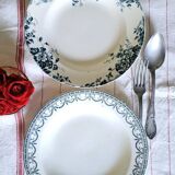 Assiettes creuses anciennes dépareillées en faïence terre de fer