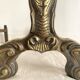 Pair of brass and cast iron fire dogs