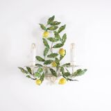 Pairs of lemon tree wall lights in painted sheet metal