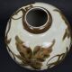 Tharaud Limoges, round vase with hand-painted foliage decoration, Art Nouveau