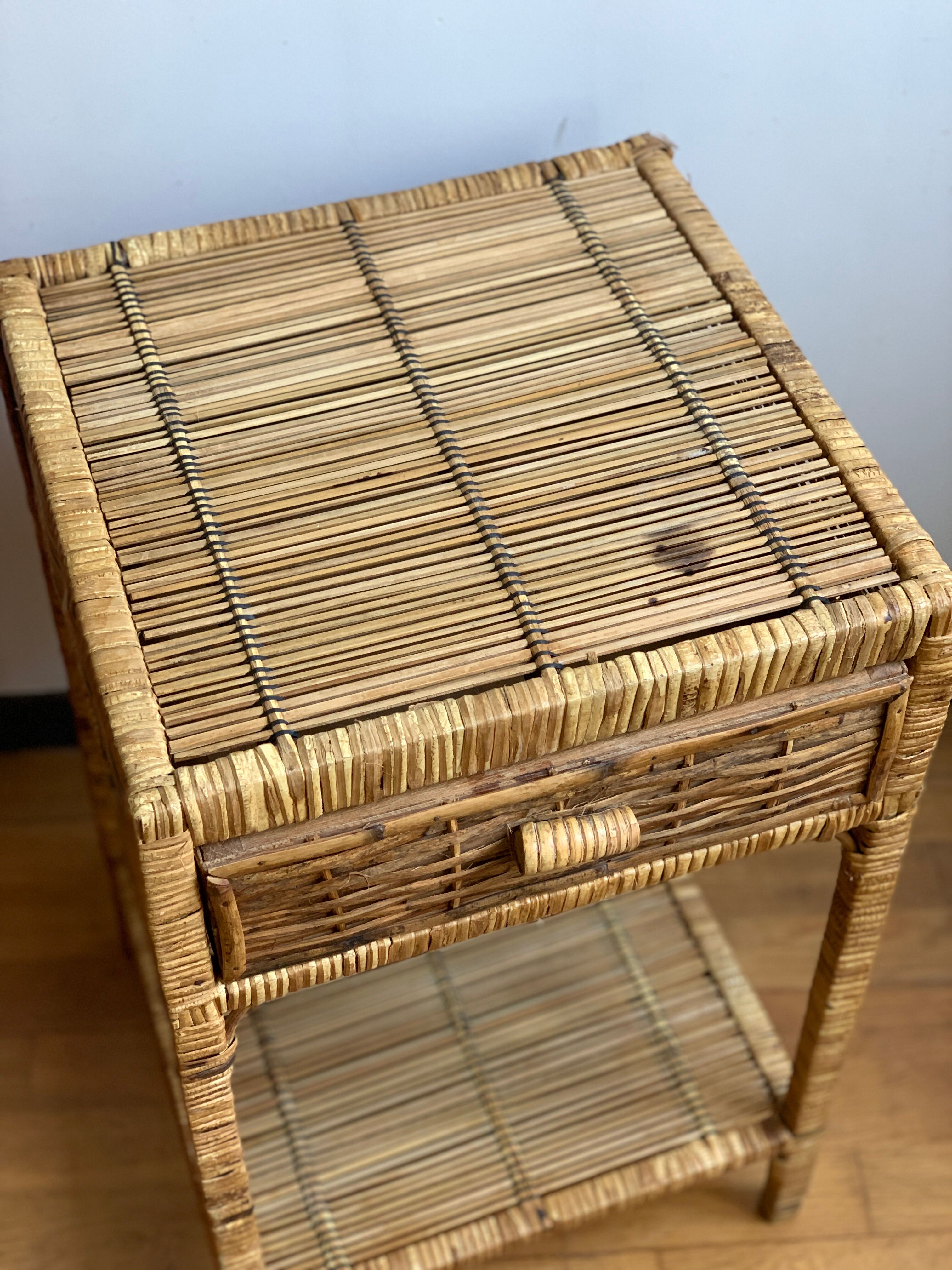 Meuble rotin vintage