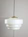 Mid-century Cascade Brass and Opaline Pendant Lamp