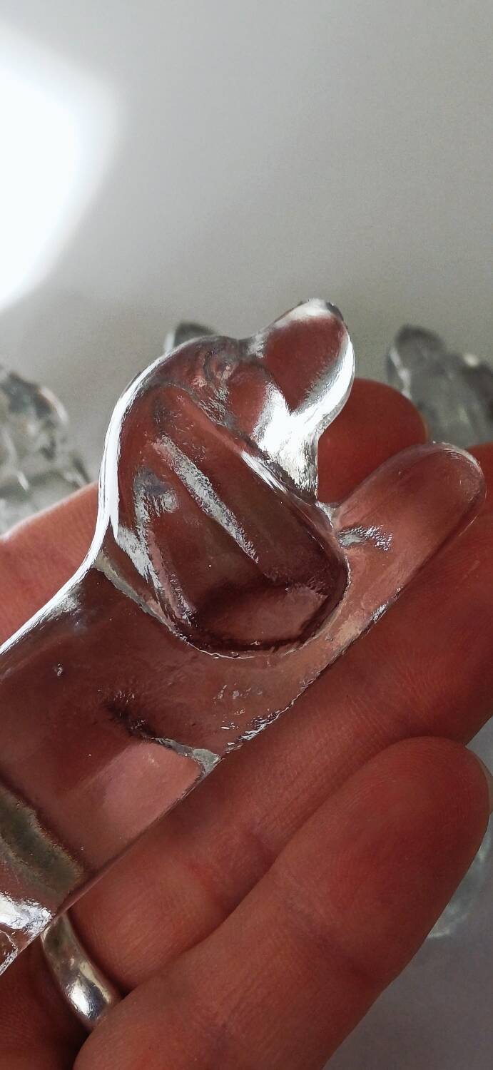 Antique glass knife rest