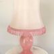Vintage pink alabaster bedside lamp