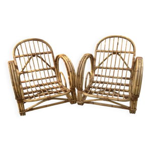 Paire de fauteuils lounge