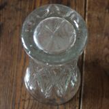 Vase en verre ciselé évasé motifs triangles losanges