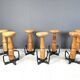 Mid century brutalist bar stools, 1960s - set of 7