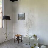 Adnet brass floor lamp with loops