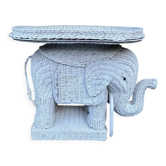 Wicker elephant side table