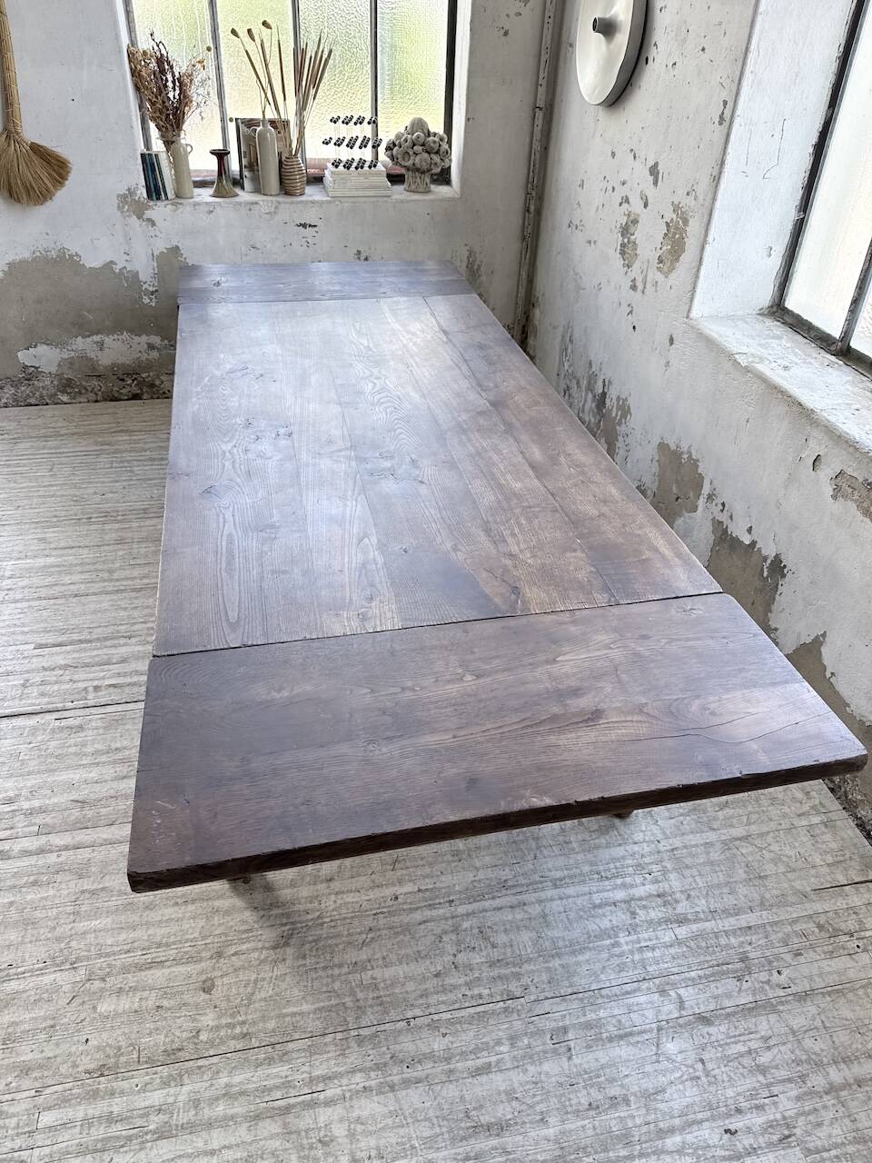 Solid oak table 1900 drapery style XL 280cm with extensions