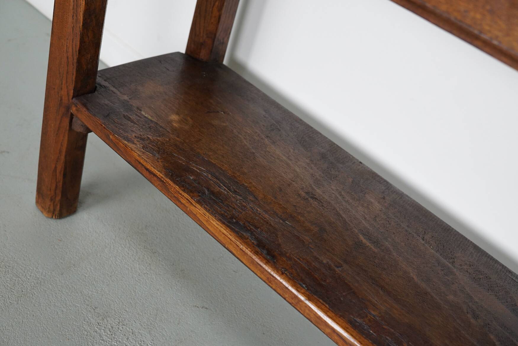 Antique French Rustic Farmhouse Oak Side Table, 19th Century