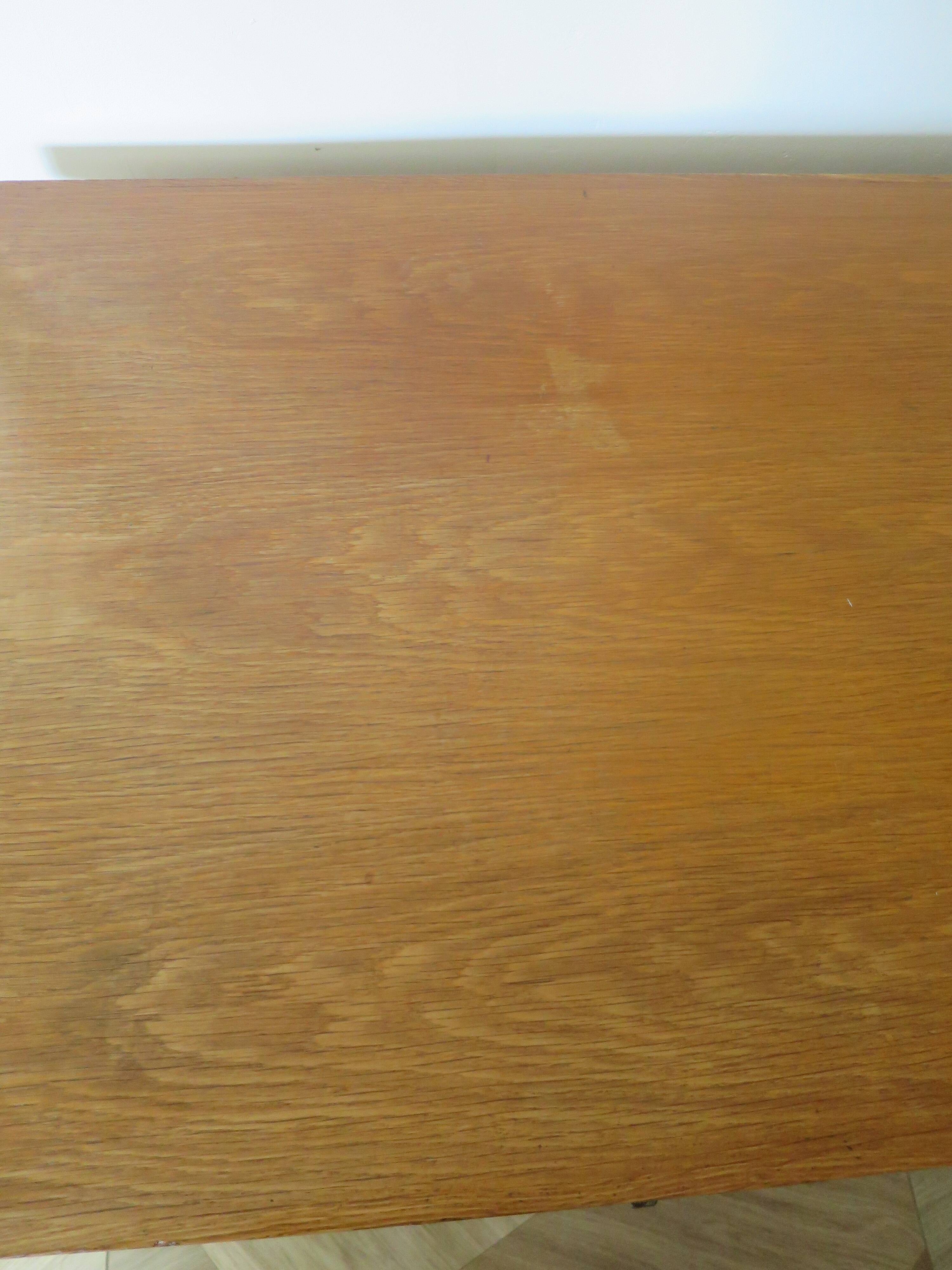 Vintage modernist desk - 5 drawers - shelf - 1950s - closure mechanism