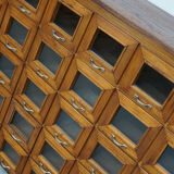 Vintage Dutch Oak Haberdashery Shop Cabinet / Vitrine, 1950s