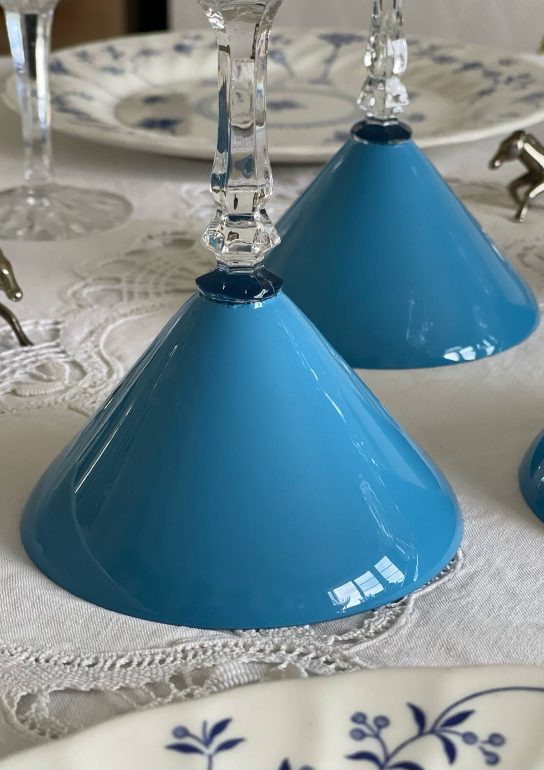 6 crystal cocktail glasses