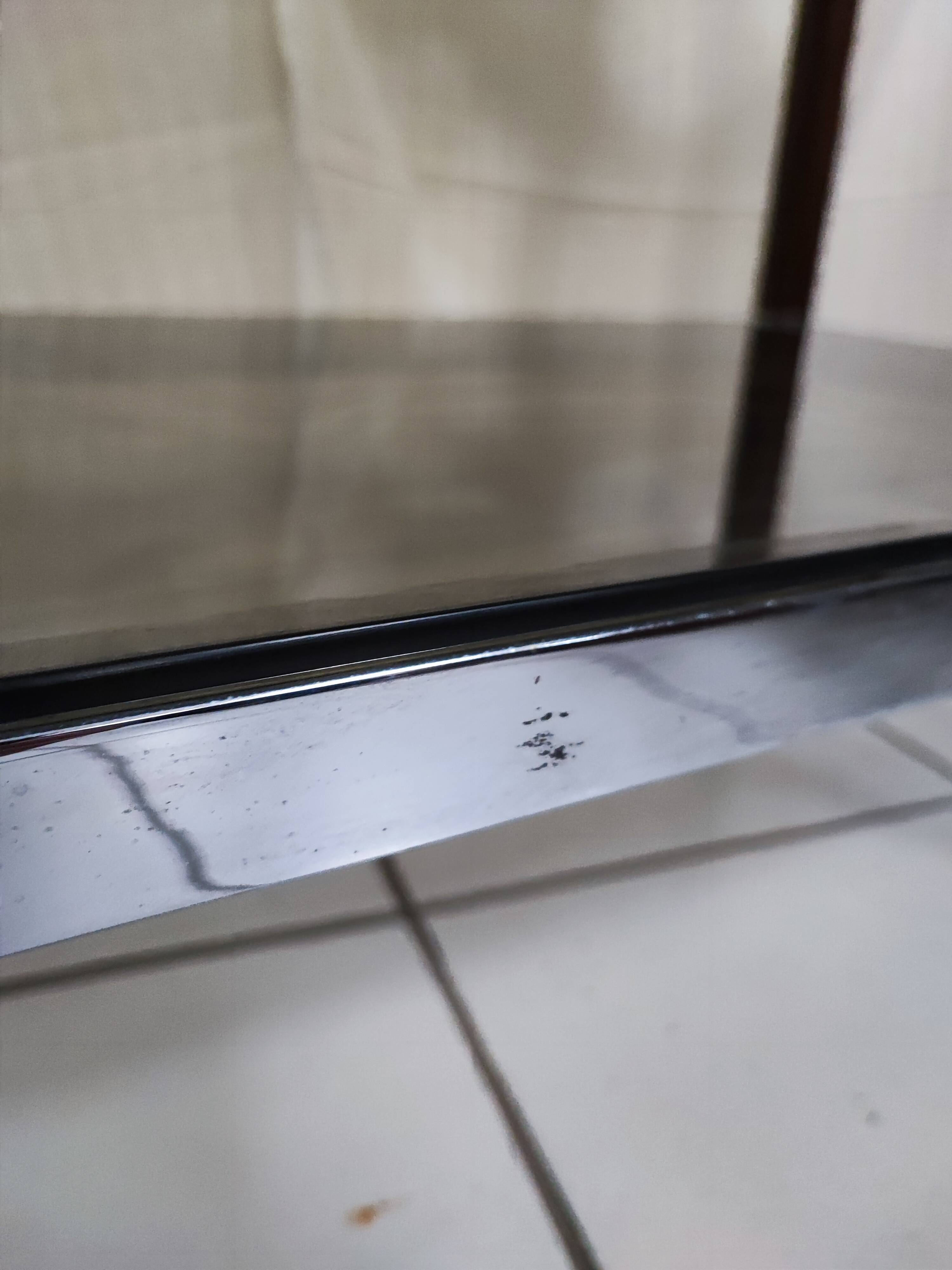 Smoked glass service two trays base wood and chrome metal