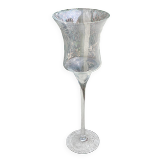 Glass vase on champagne glass stand 100cm