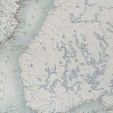Antique Map of Sweden circa 1869 Keith Johnston Royal Atlas Hand coloured map