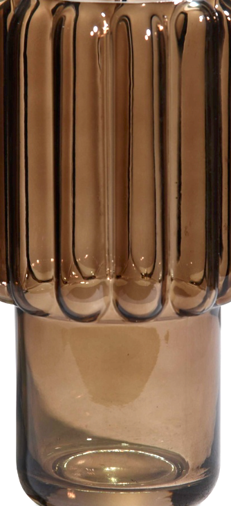 Brown glass vase with large streaks 23cm