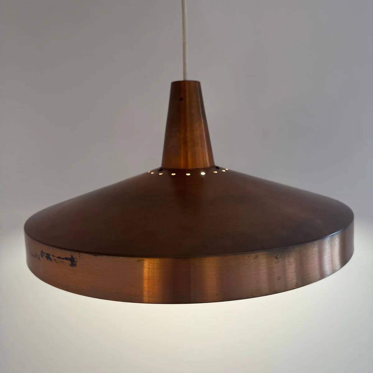 Metal pendant light, Denmark 1960