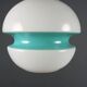 Vintage white glass pendant light, Italian design 1960s-1970s.