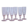 Six crystal flutes