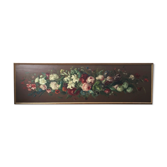Peinture à l’huile sur bois XIXème format XXL