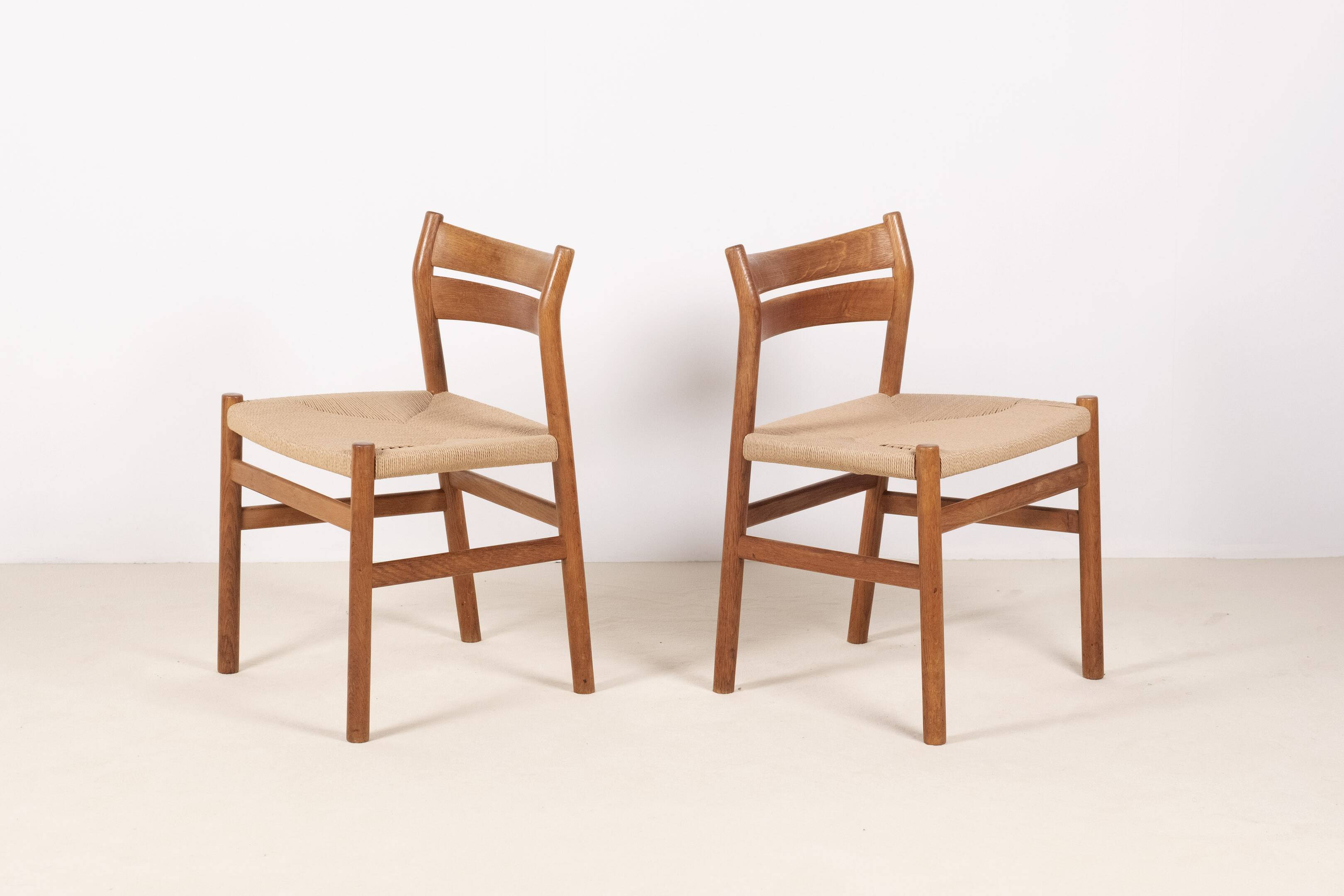 2x Børge Mogensen BM1 oak dining chairs, 1950s, Denmark