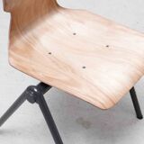 Vintage stackable chair Galvanitas S30 arched beech grey