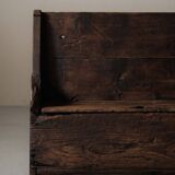 Alpine larch wood storage bench, Folk Art, Piedmont, 19th century