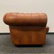 Vintage chesterfield brown leather club chair