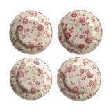 Set of 4 dessert plates flower pattern