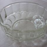 Round salad bowl in old art deco glass