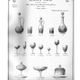 Set of 6 white wine glasses 1900 in cut crystal BACCARAT model 9157 catalog 1907 H13.5