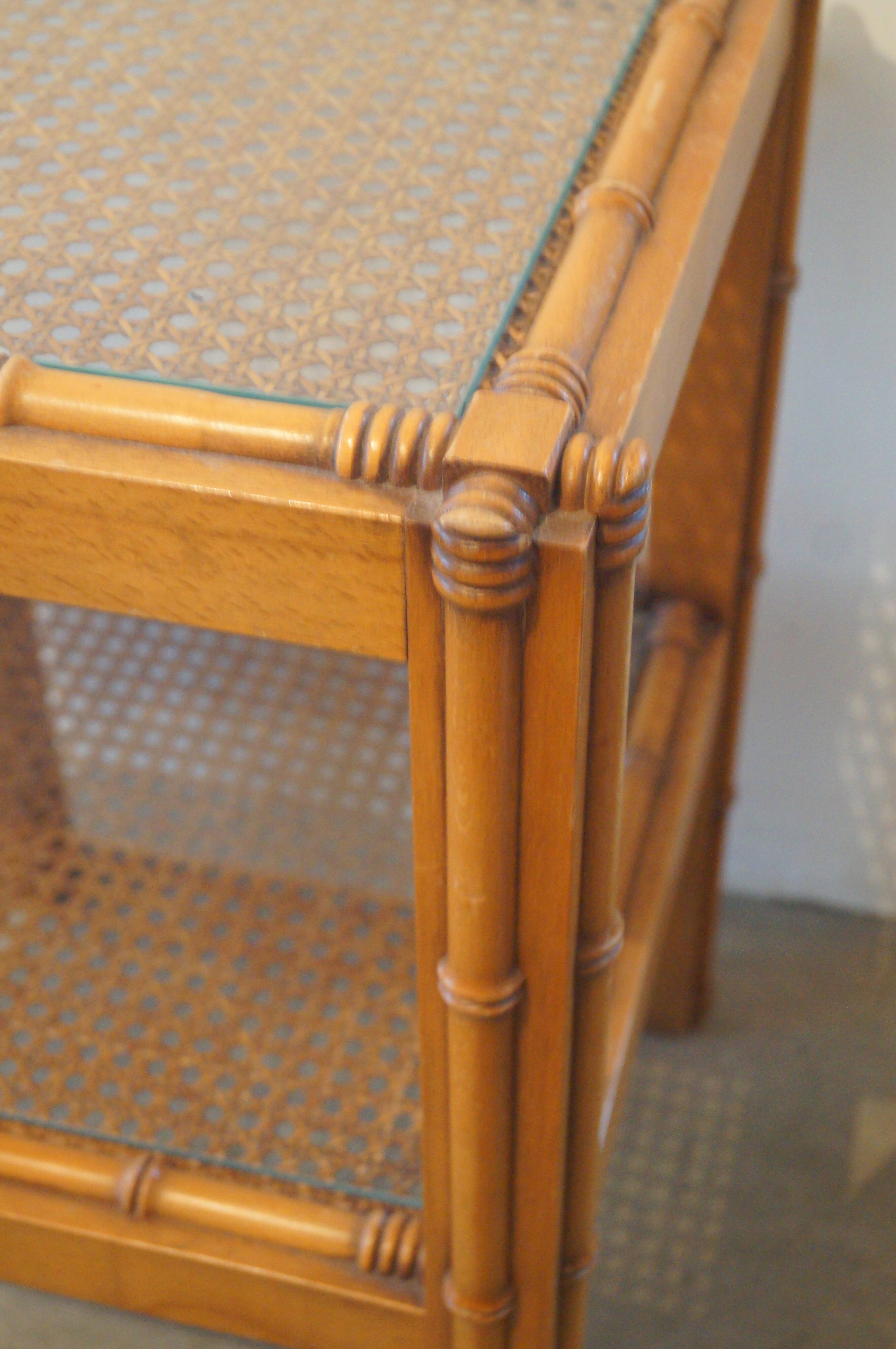 Bamboo side table in wood 1960