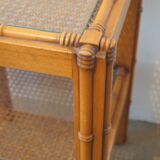 Table d'appoint façon bambou en bois 1960